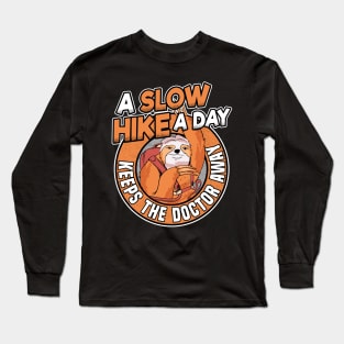 A Slow Hike A Day Funny Vintage Sloth Hiker Gift Long Sleeve T-Shirt